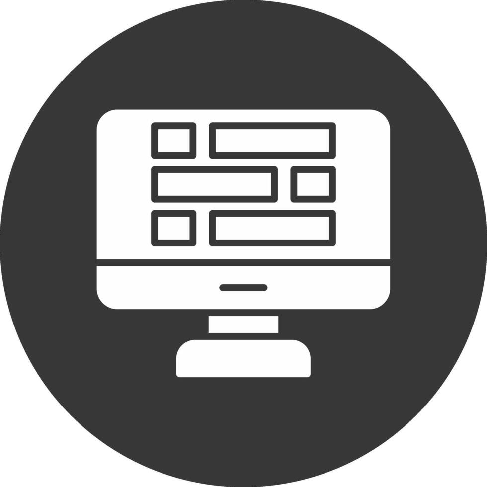 Dashboard Glyph Inverted Icon vector