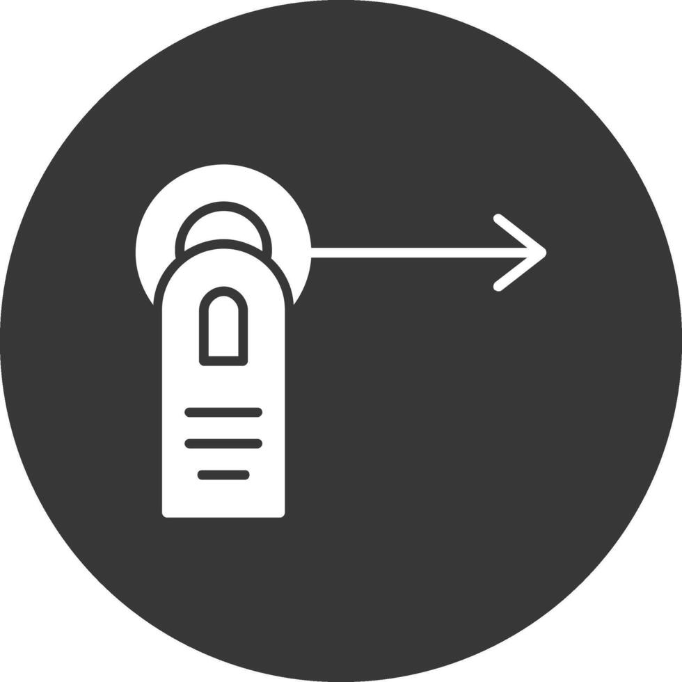 Tap Drag Glyph Inverted Icon vector