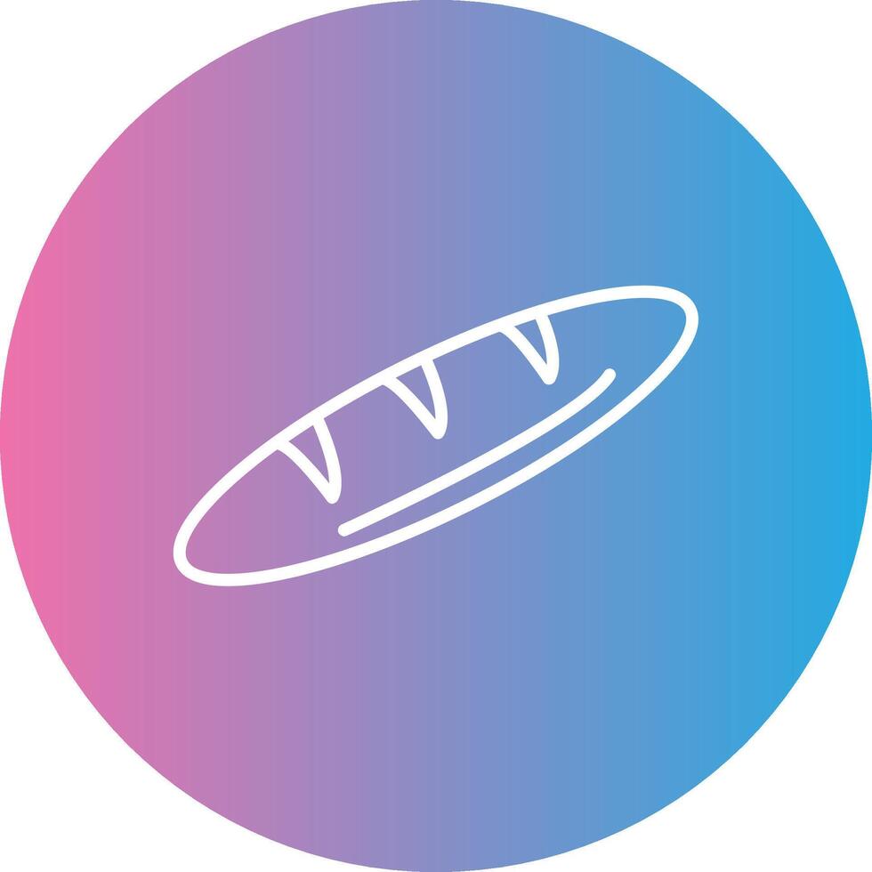 Baguette Line Gradient Circle Icon vector