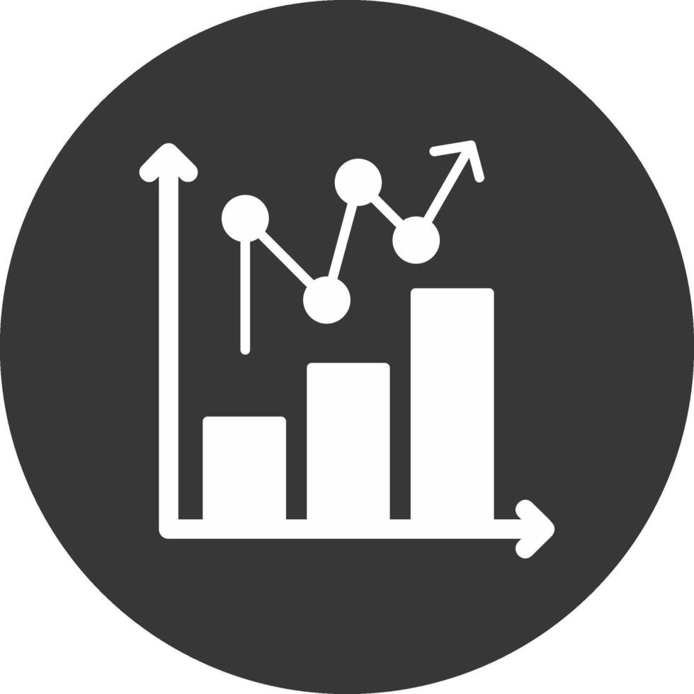 Statistical Chart Glyph Inverted Icon vector