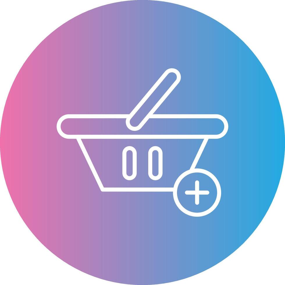 Add To Basket Line Gradient Circle Icon vector