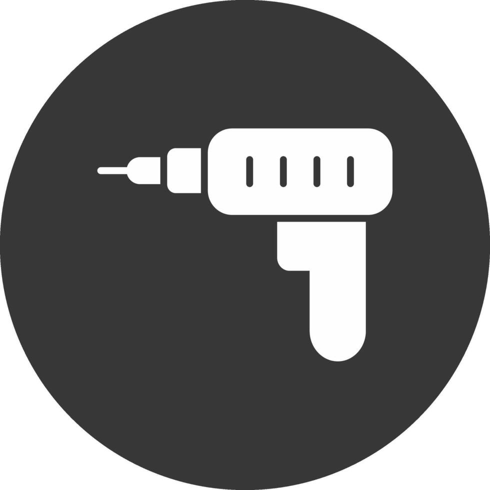 Nail Gun Glyph Inverted Icon vector