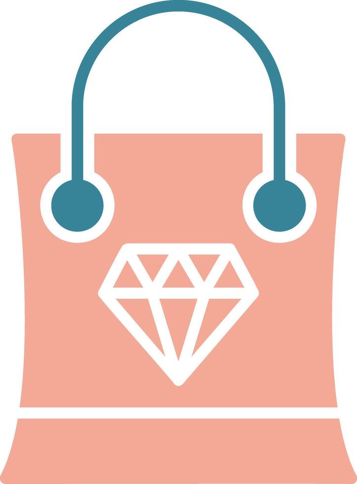Shopping Bag Glyph Two Color Icon vector