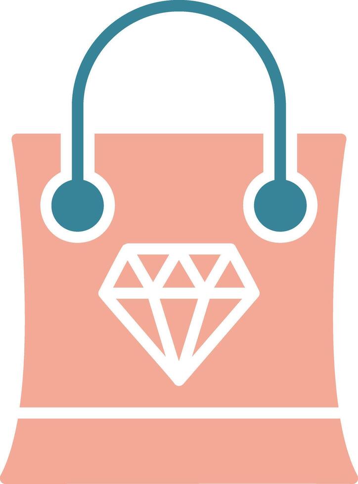 Shopping Bag Glyph Two Color Icon vector