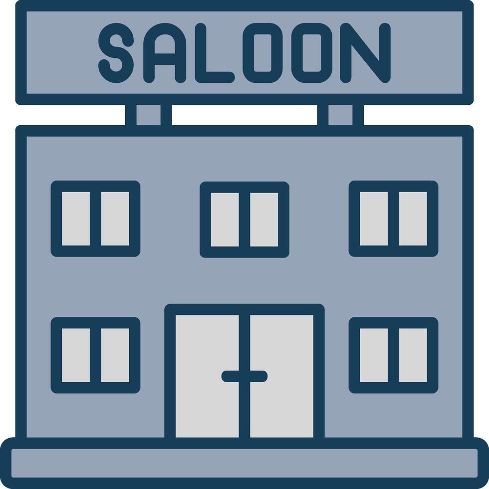 Saloon Line Filled Grey Icon vector