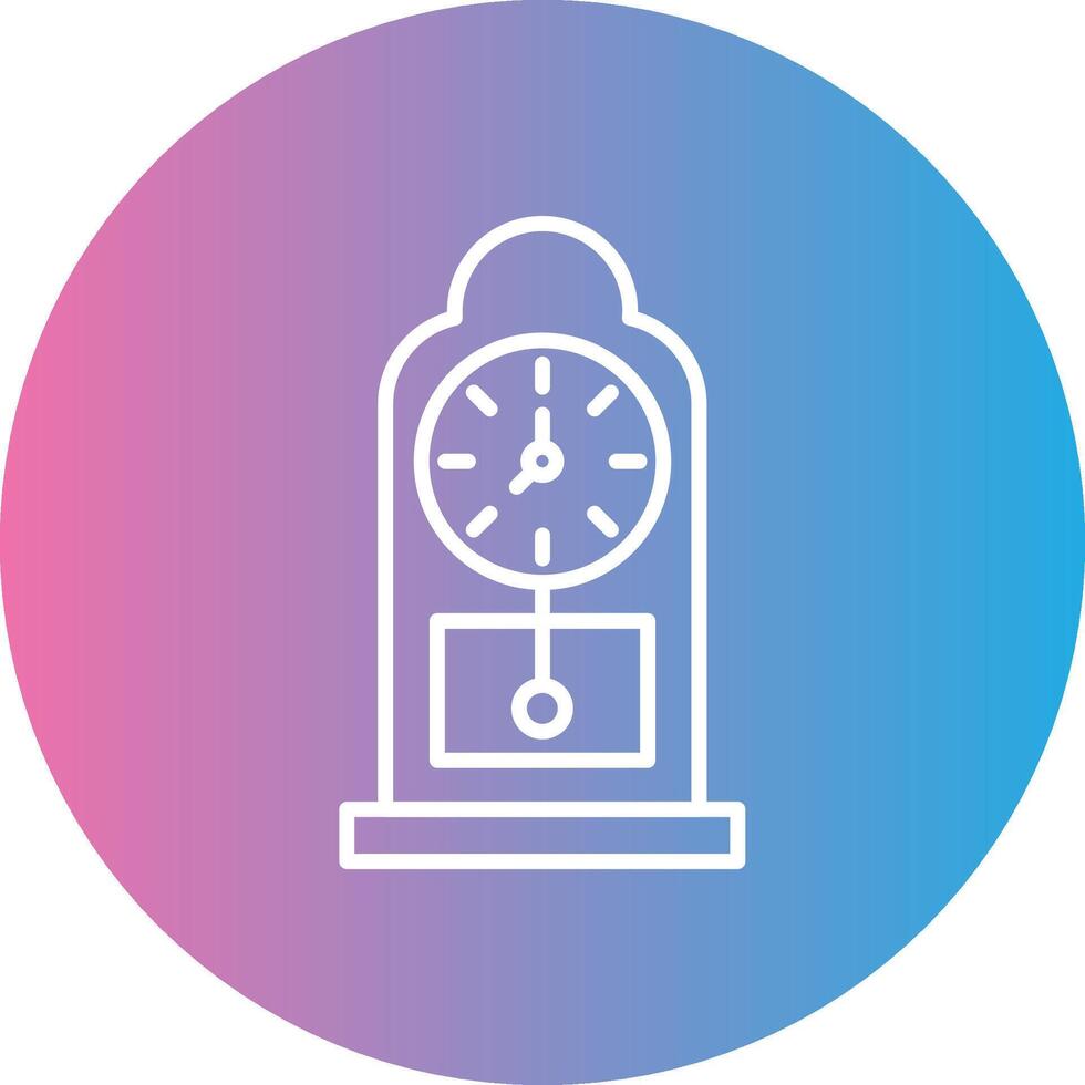 Grandfather Clock Line Gradient Circle Icon vector