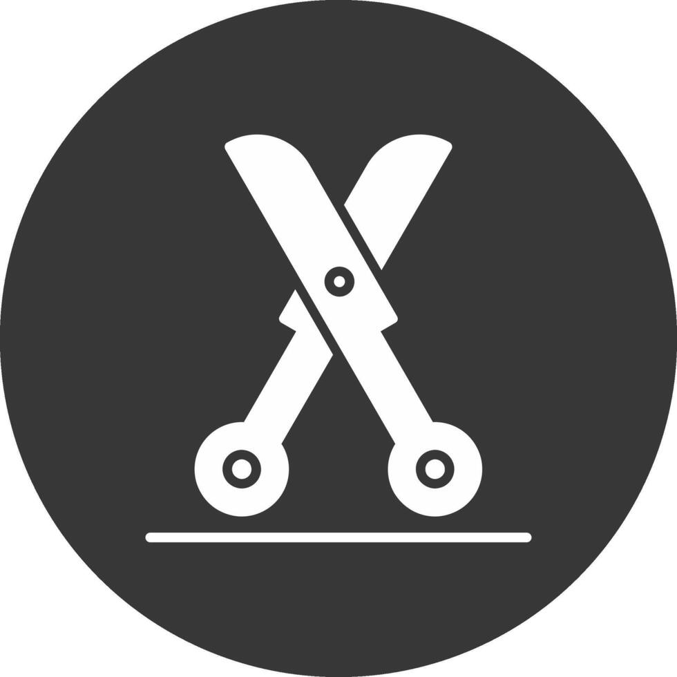 Shears Glyph Inverted Icon vector
