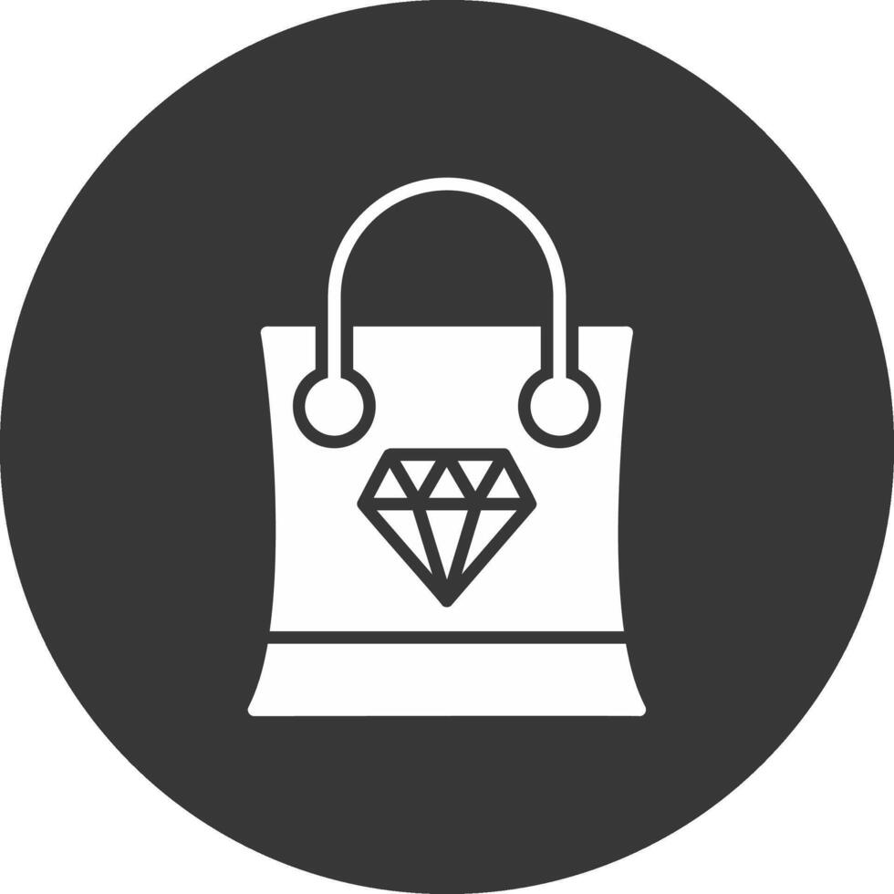 Shopping Bag Glyph Inverted Icon vector