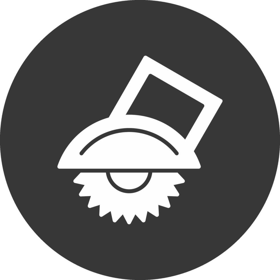 Power Saw Glyph Inverted Icon vector