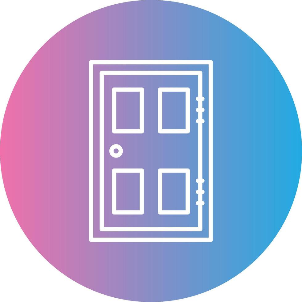 Door Line Gradient Circle Icon vector