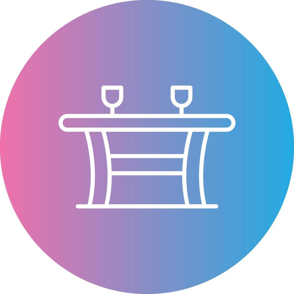 Table Line Gradient Circle Icon vector