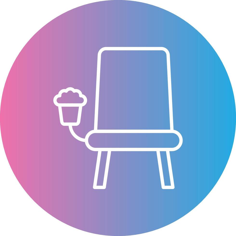 cine asiento línea degradado circulo icono vector