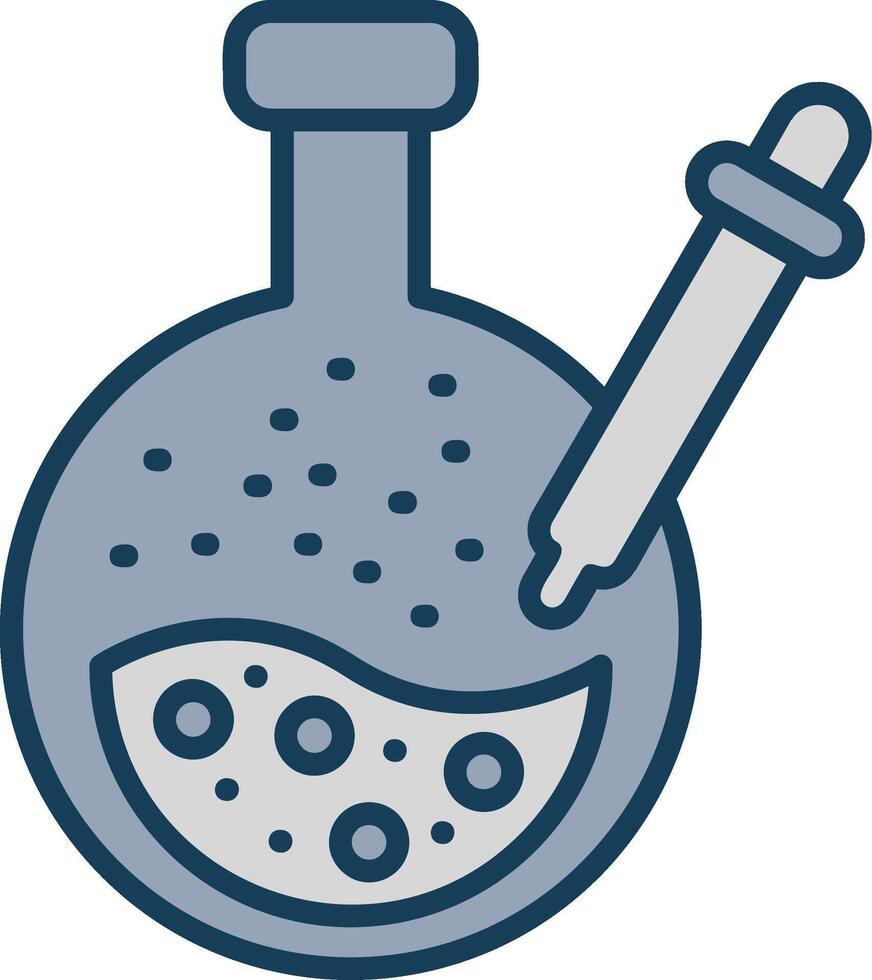 Pipette Line Filled Grey Icon vector