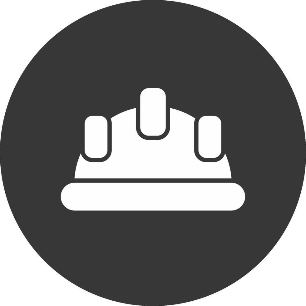 Hard Hat Glyph Inverted Icon vector