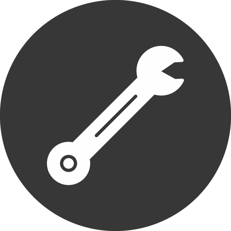 Spanner Glyph Inverted Icon vector