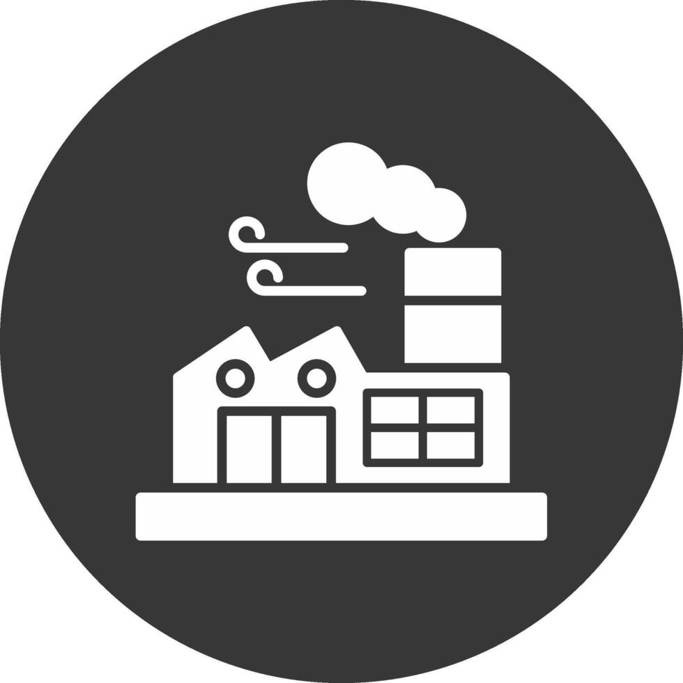 Factory Glyph Inverted Icon vector