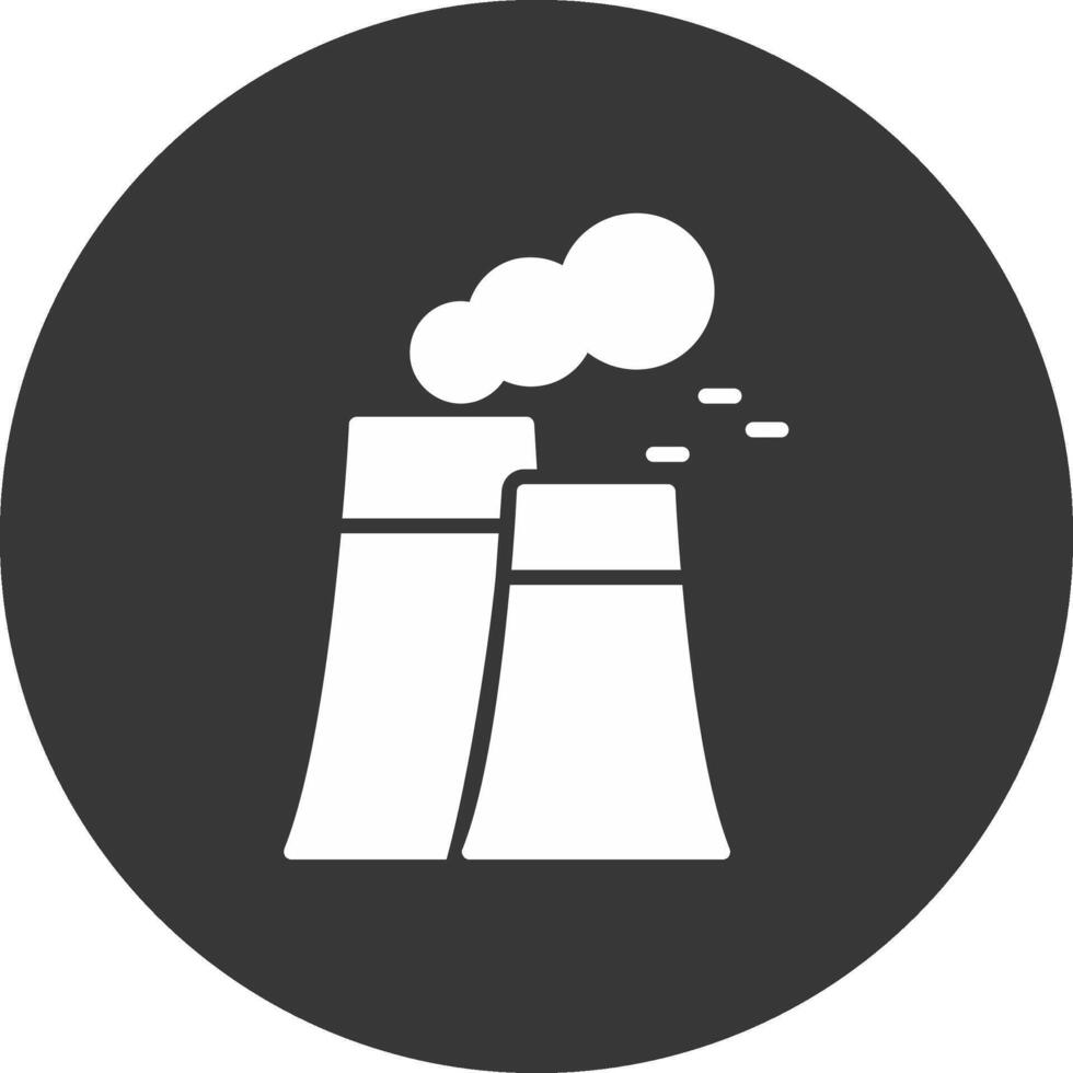 Nuclear Glyph Inverted Icon vector