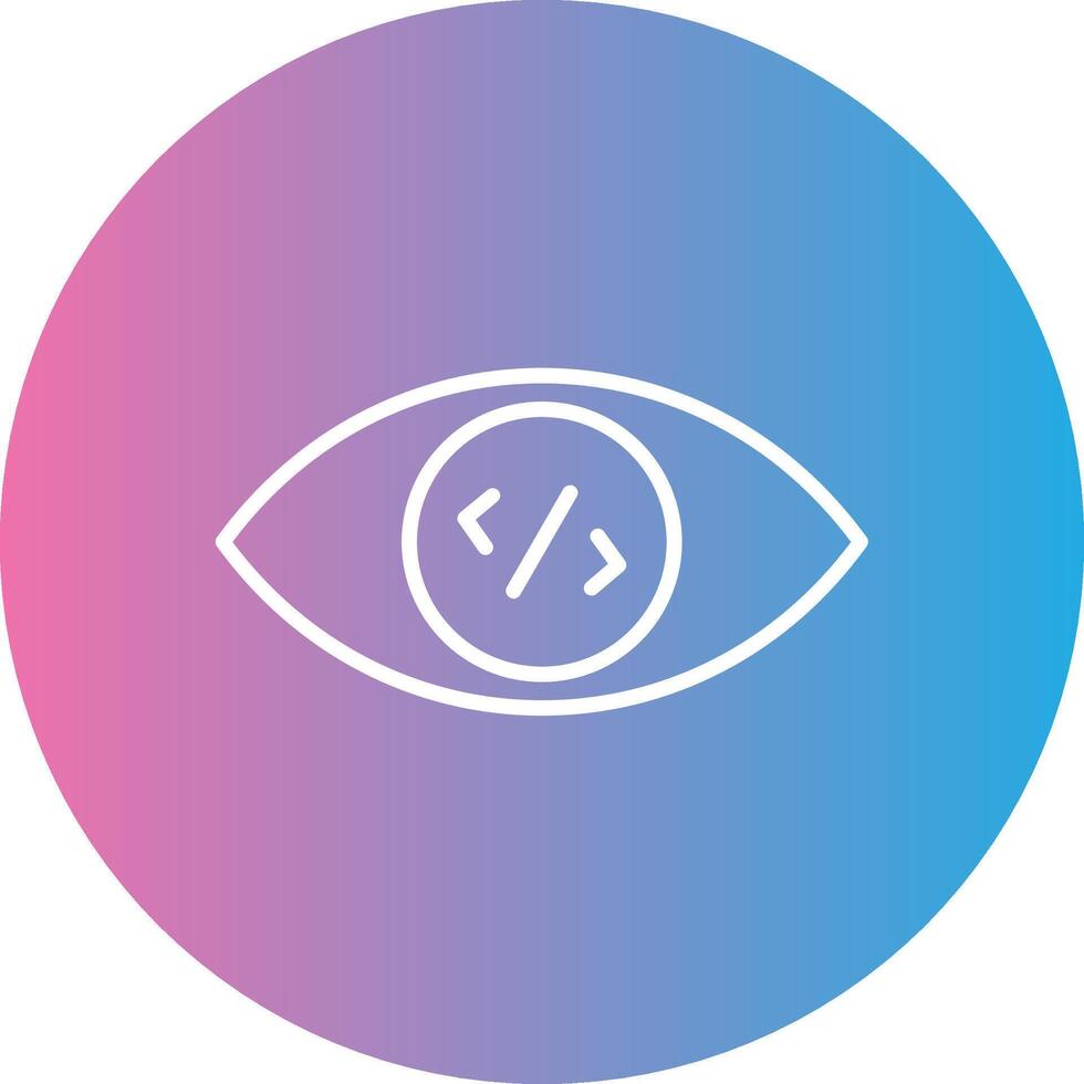 Vision Line Gradient Circle Icon vector