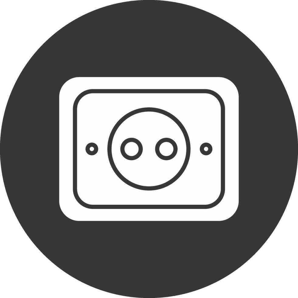 Socket Glyph Inverted Icon vector