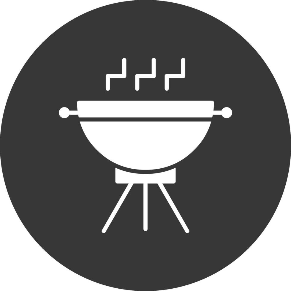 Grill Glyph Inverted Icon vector