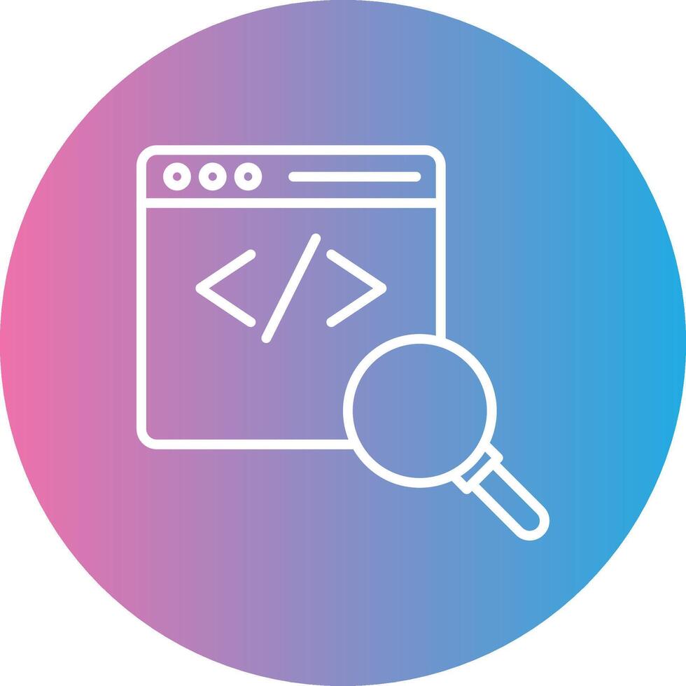 código revisión línea degradado circulo icono vector