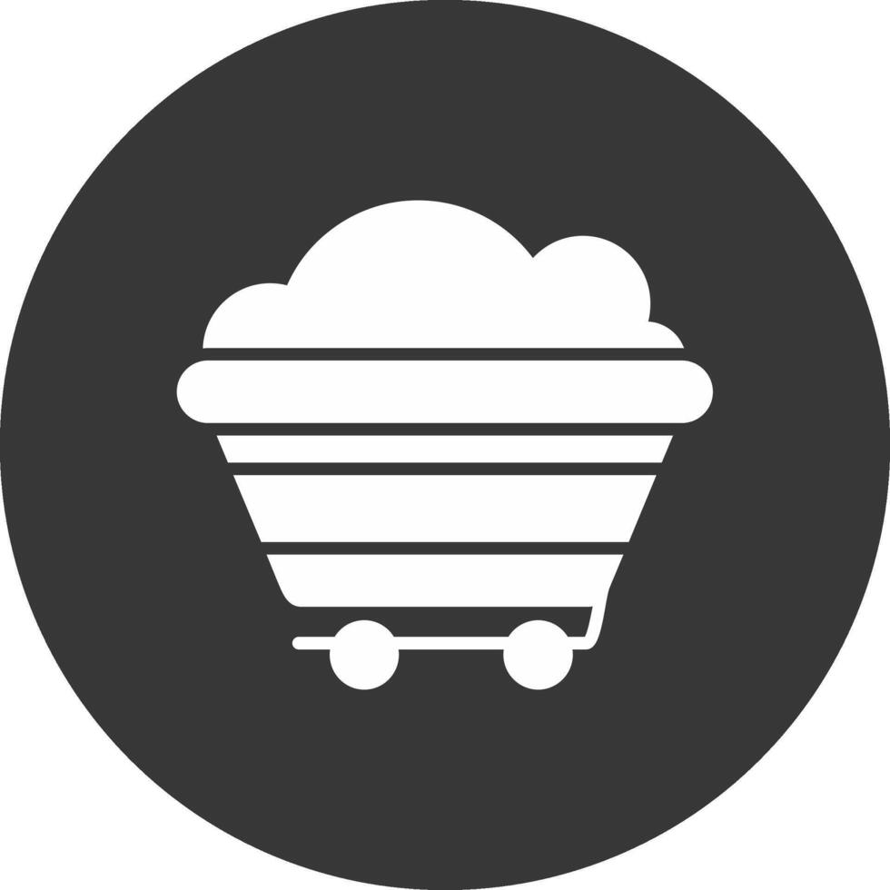 Coal Glyph Inverted Icon vector