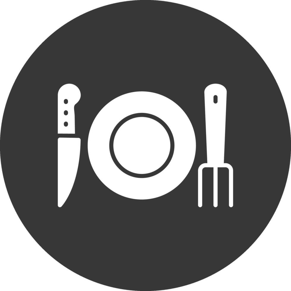 Fork Glyph Inverted Icon vector