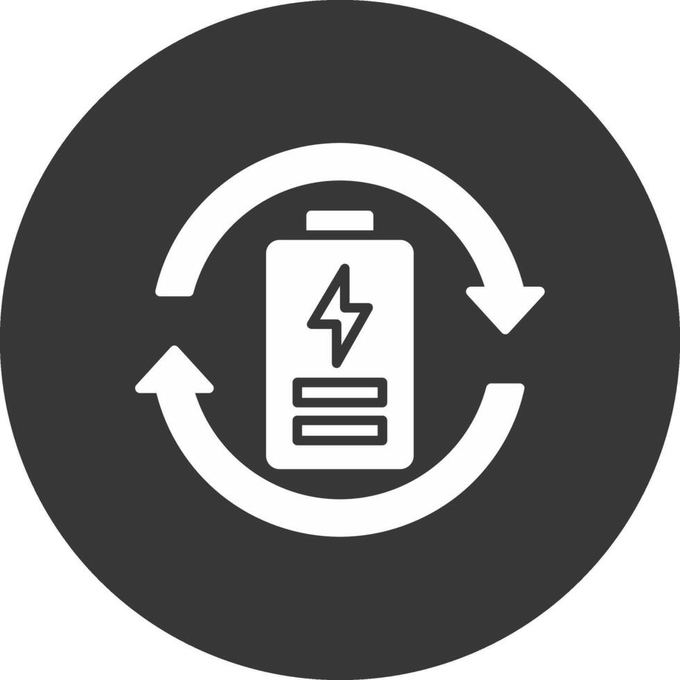Eco Battery Glyph Inverted Icon vector