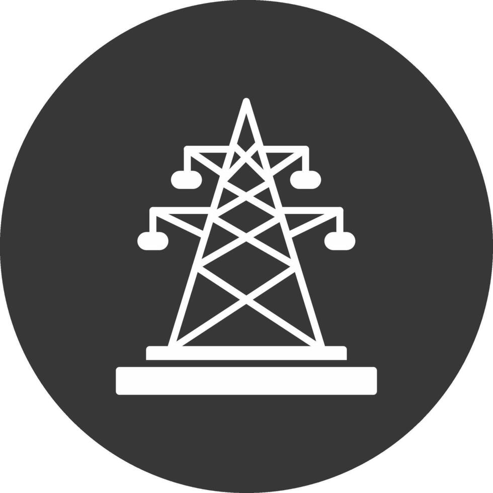 Electric Glyph Inverted Icon vector