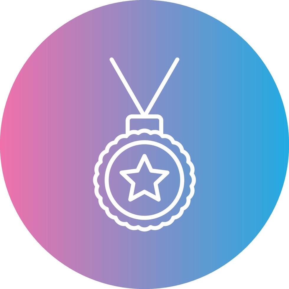 Medal Line Gradient Circle Icon vector