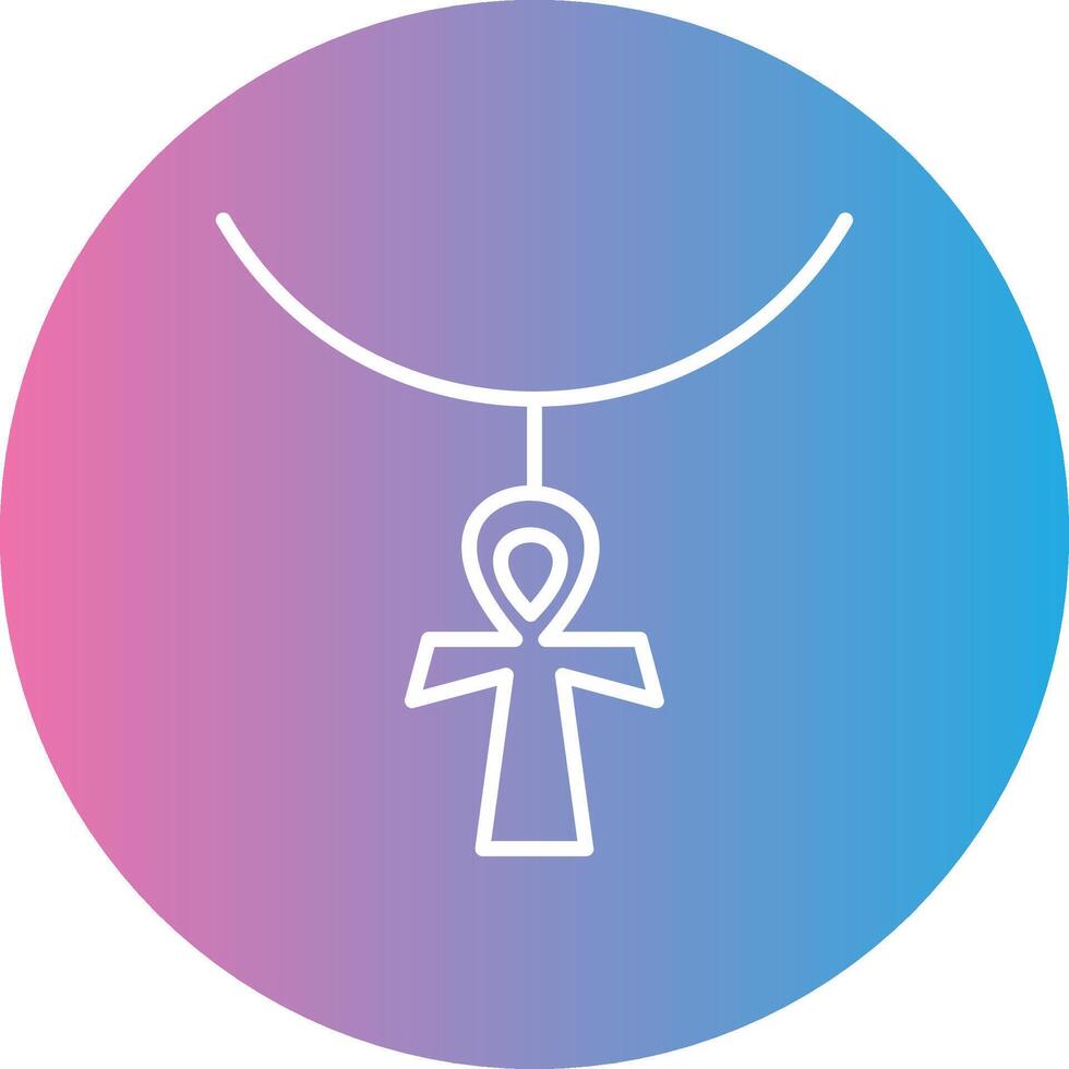 ankh línea degradado circulo icono vector