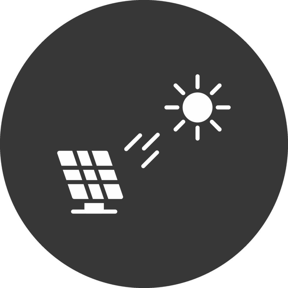 solar poder glifo invertido icono vector