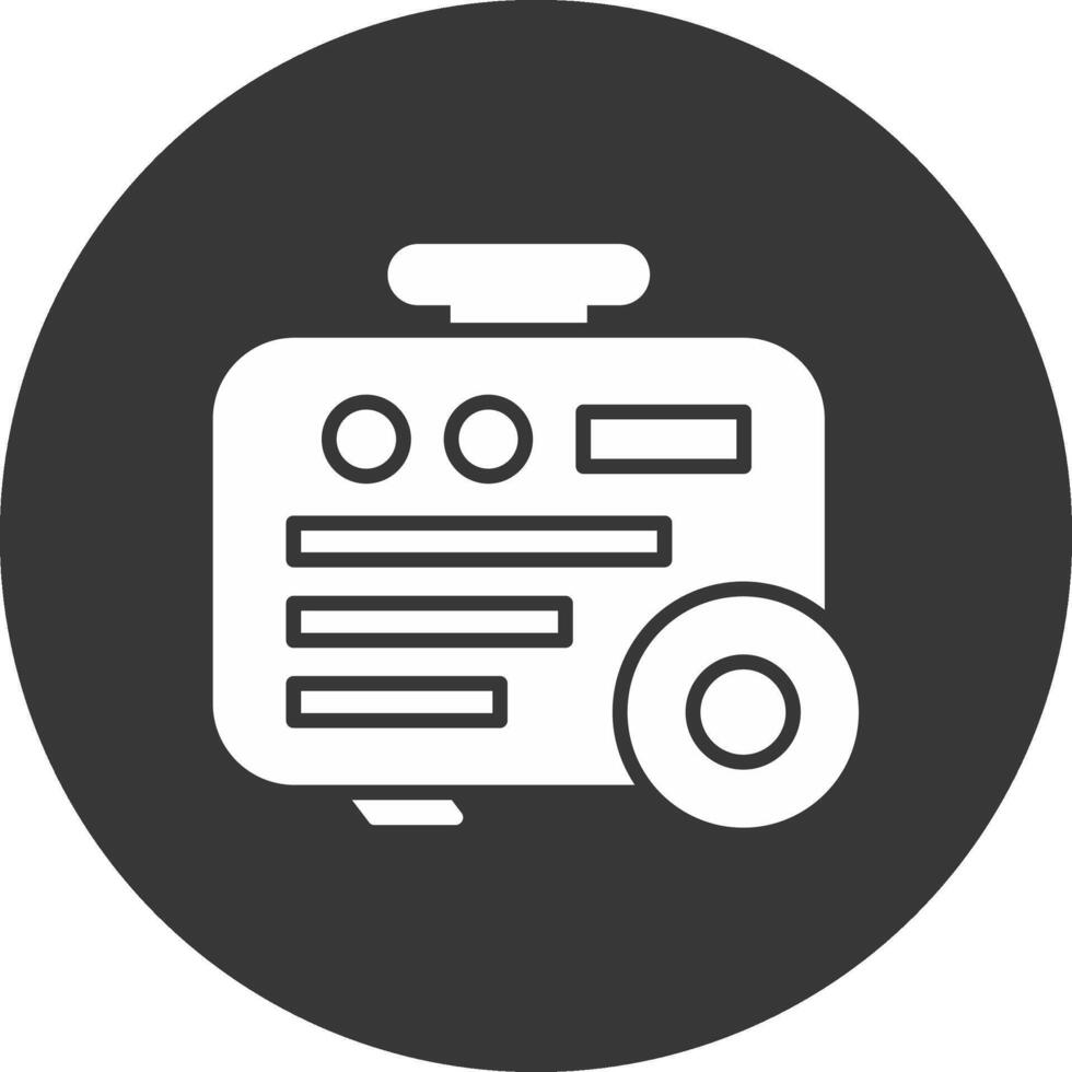 Electric Generator Glyph Inverted Icon vector