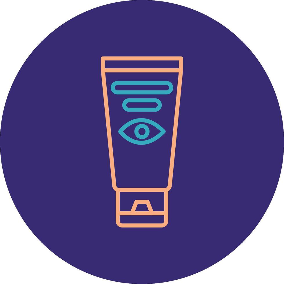 Eye Cream Line Two Color Circle Icon vector