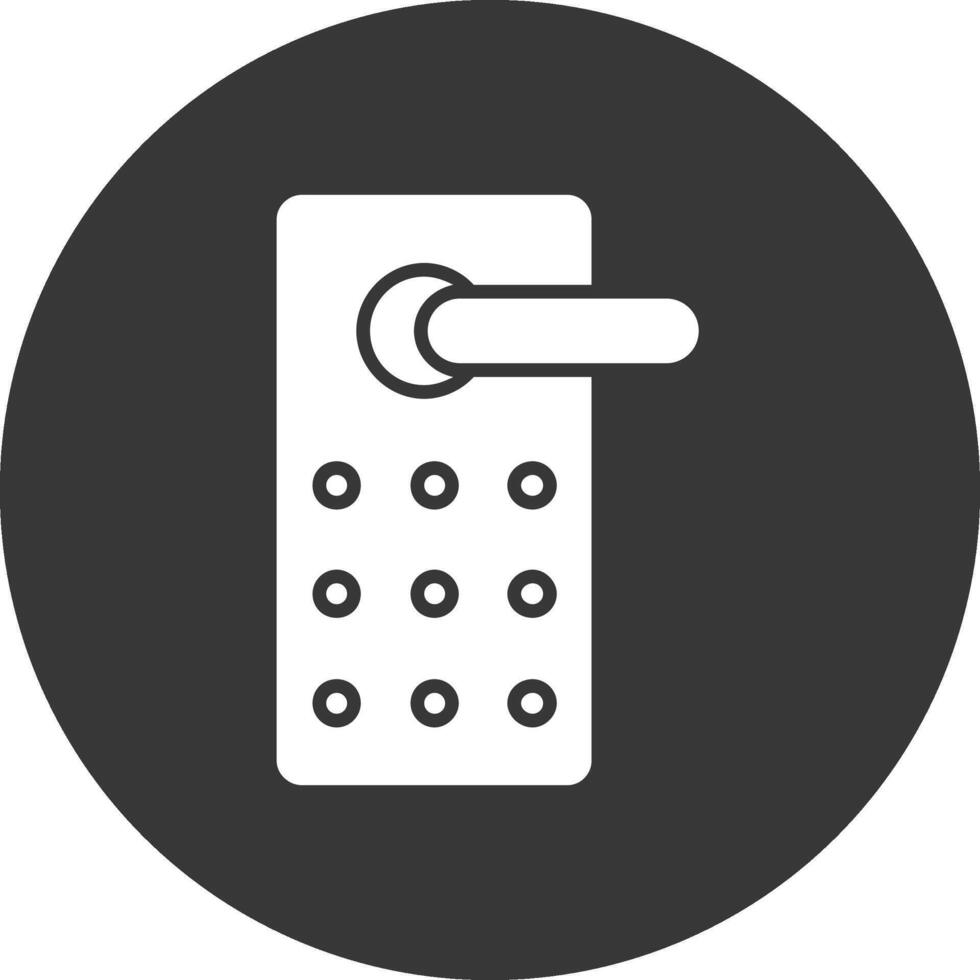 Door Lock Glyph Inverted Icon vector