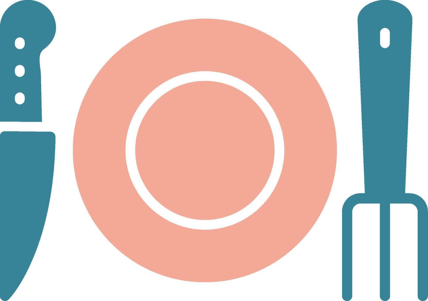 Fork Glyph Two Color Icon vector