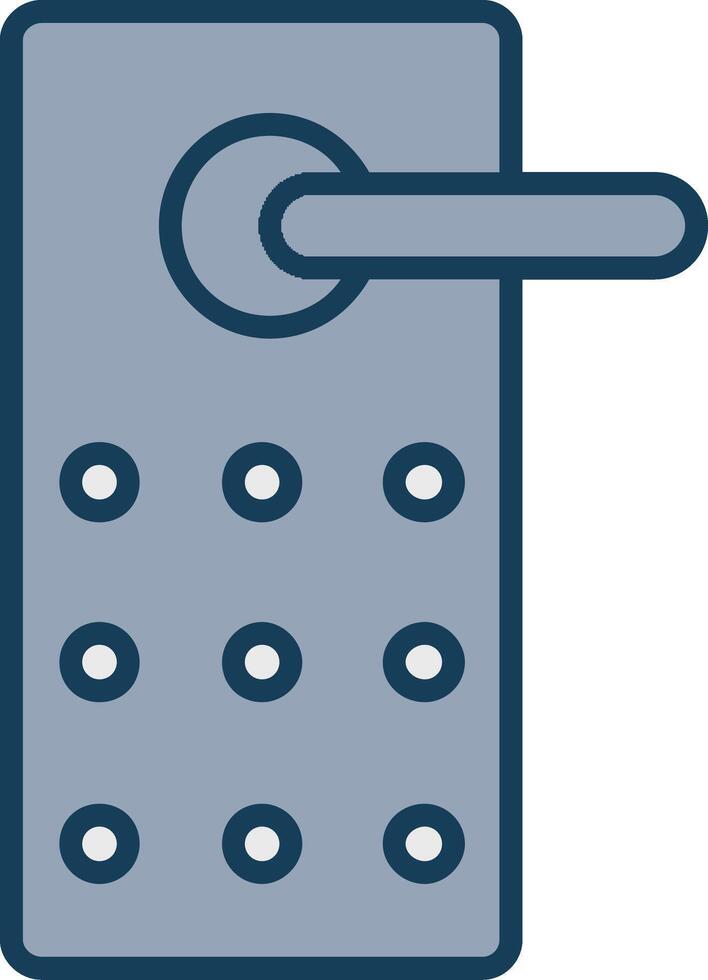 Door Lock Line Filled Grey Icon vector