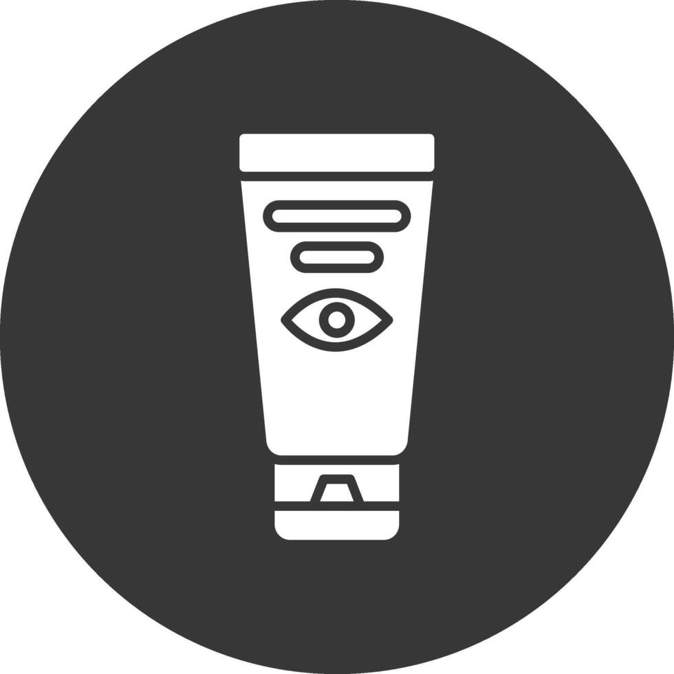 Eye Cream Glyph Inverted Icon vector