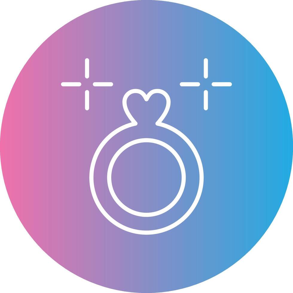 Wedding Ring Line Gradient Circle Icon vector