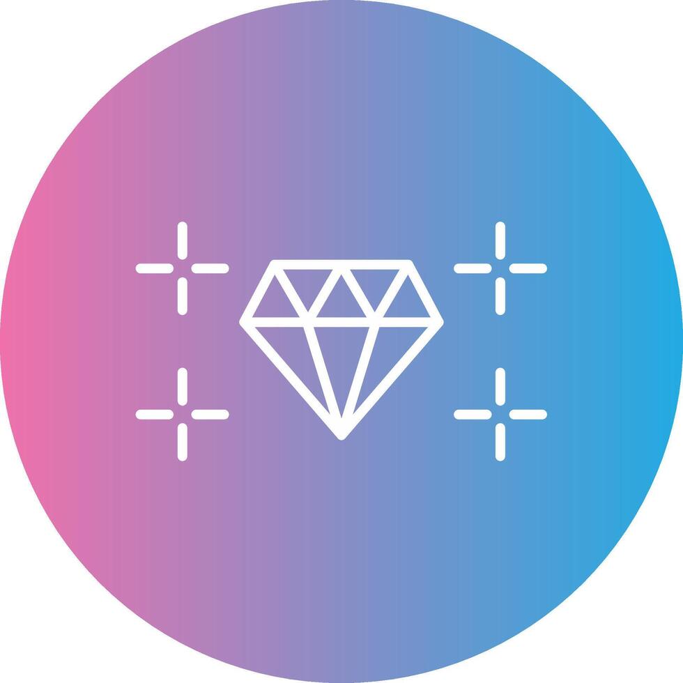 Diamond Line Gradient Circle Icon vector