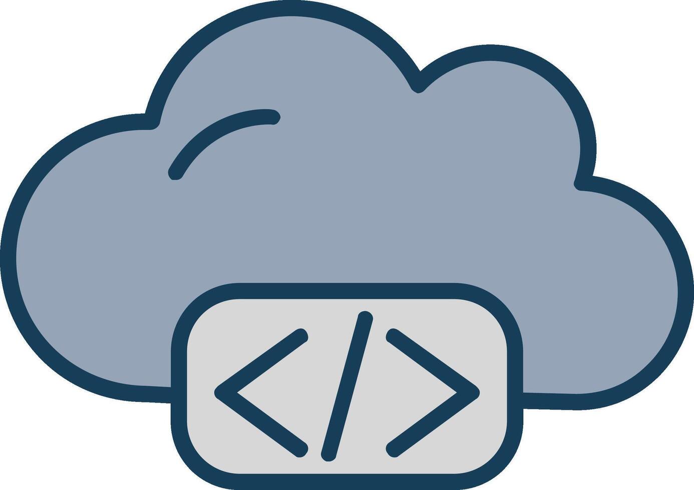 Cloud Coding Line Filled Grey Icon vector