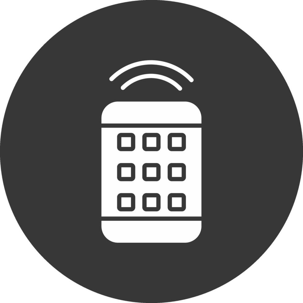 Remote Control Glyph Inverted Icon vector