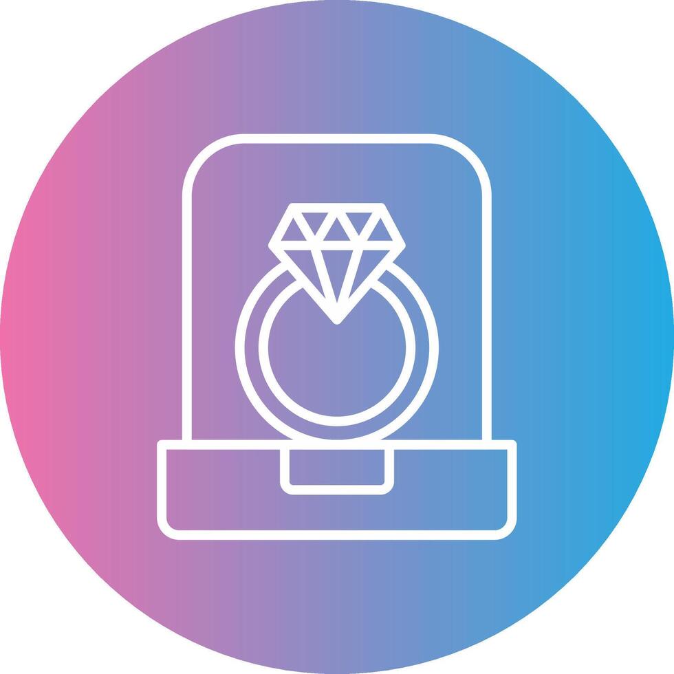 Diamond Ring Line Gradient Circle Icon vector