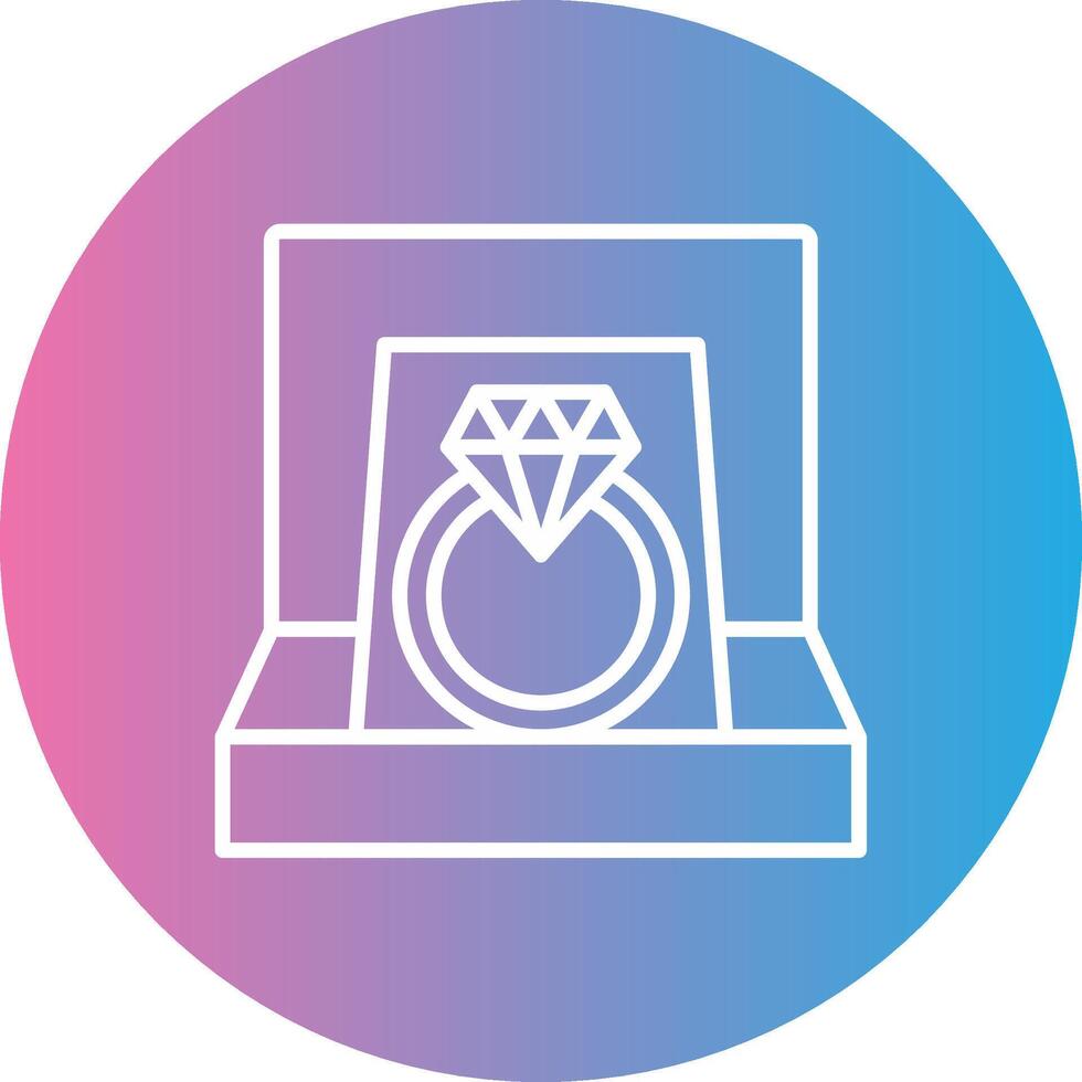 Diamond Ring Line Gradient Circle Icon vector