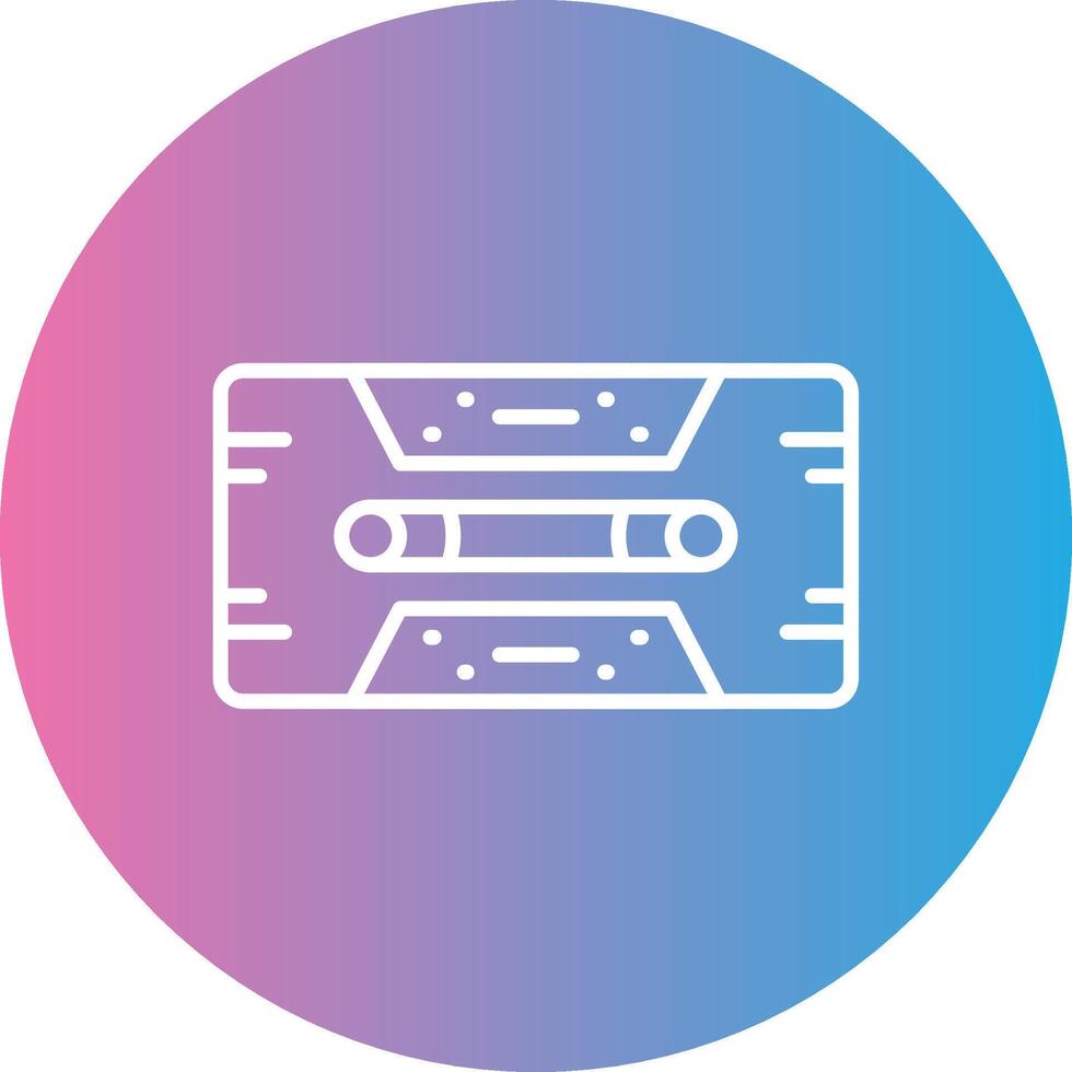 Cassette Tape Line Gradient Circle Icon vector