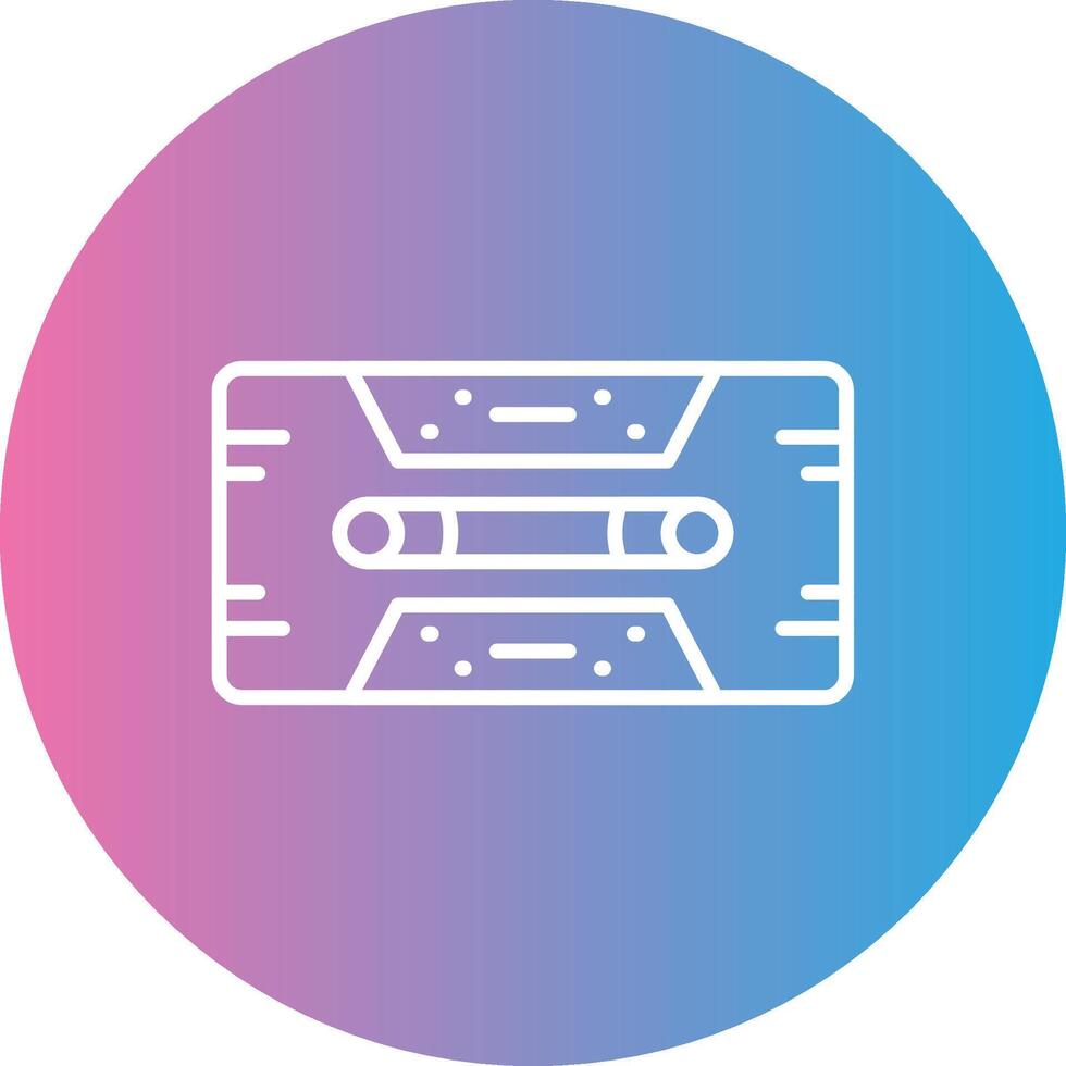 Cassette Tape Line Gradient Circle Icon vector