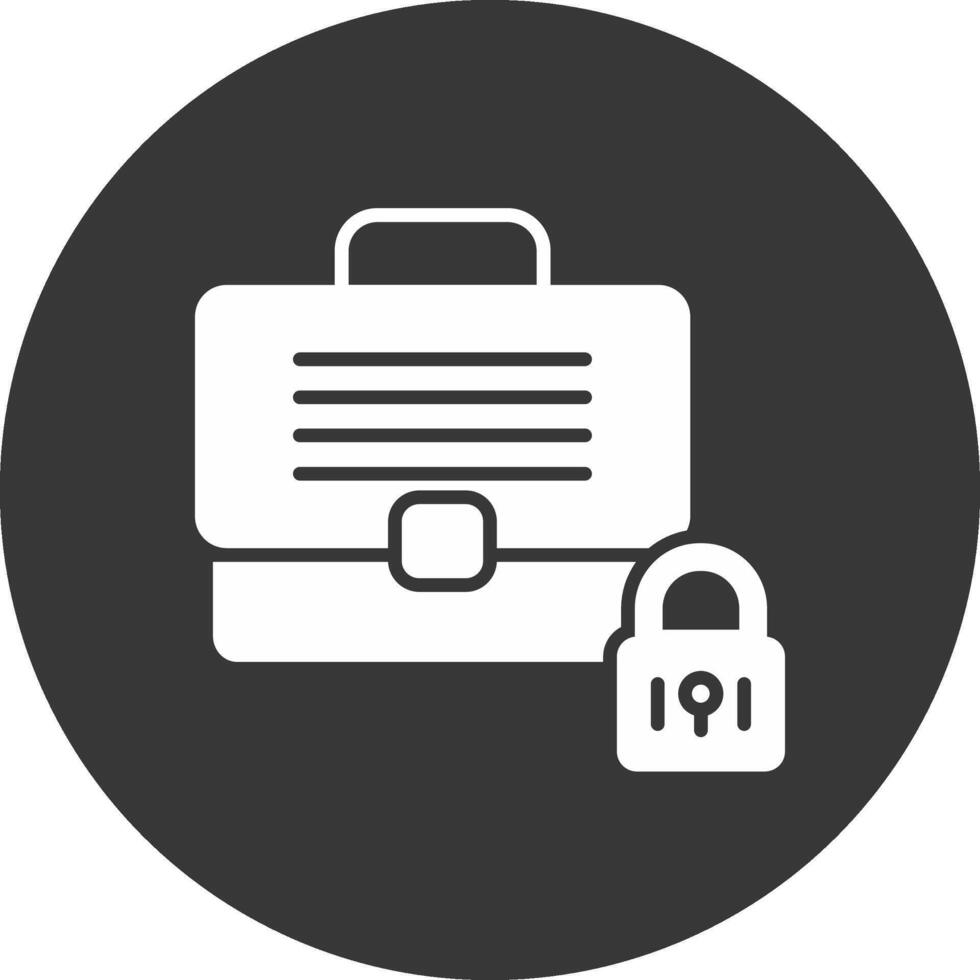 Briefcase Glyph Inverted Icon vector