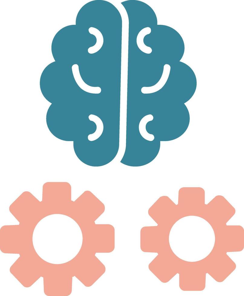 icono de dos colores de glifo de entrenamiento cerebral vector