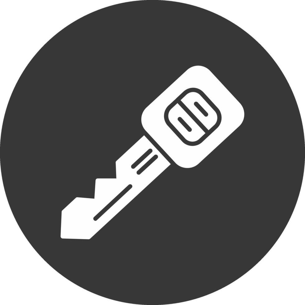 Car Key Glyph Inverted Icon vector