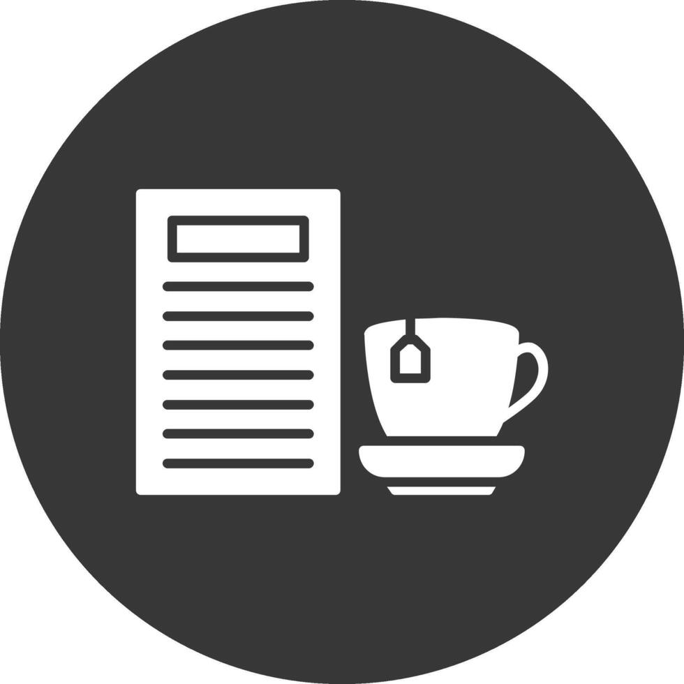 café manu glifo invertido icono vector